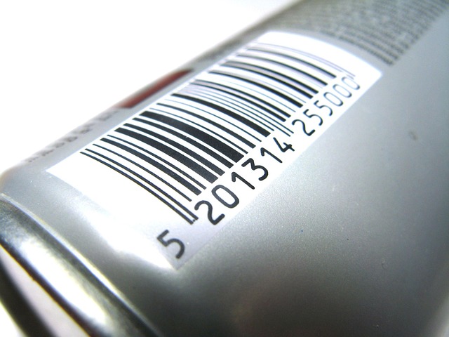 Close-up of a printed barcode on a product label