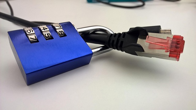 Padlock and computer privacy concept