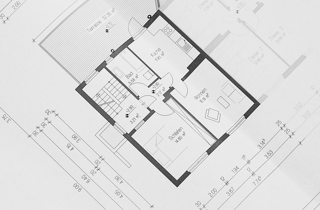 Architectural floor plan blueprint