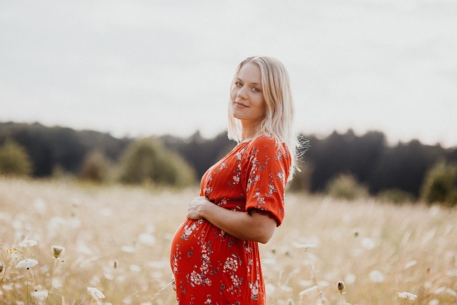 Pregnant woman holding her baby belly