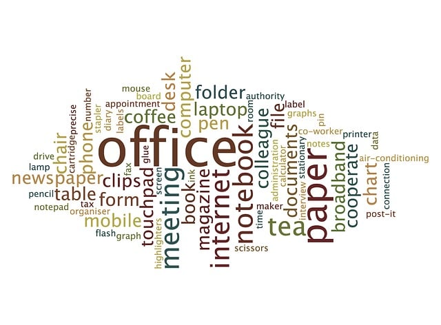 Tag cloud of abstract words