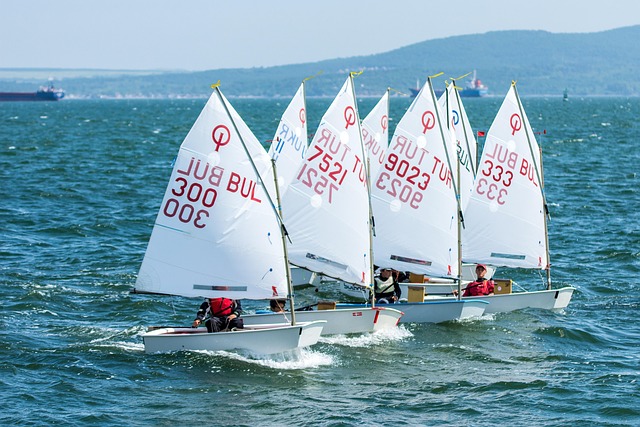 Sailboat racing on the ocean — speed units