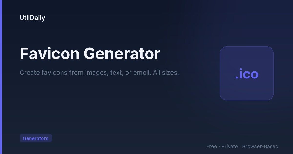 Favicon Generator — Free ICO Maker Online | UtilDaily