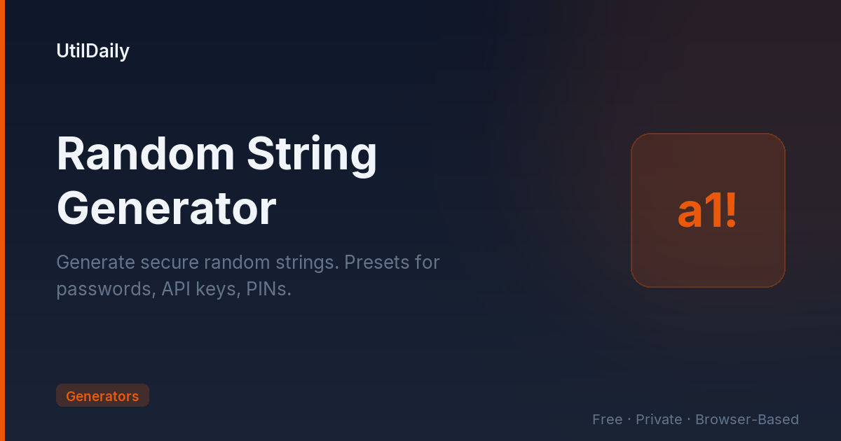 Random String Generator - Generate Random Text Online | UtilDaily