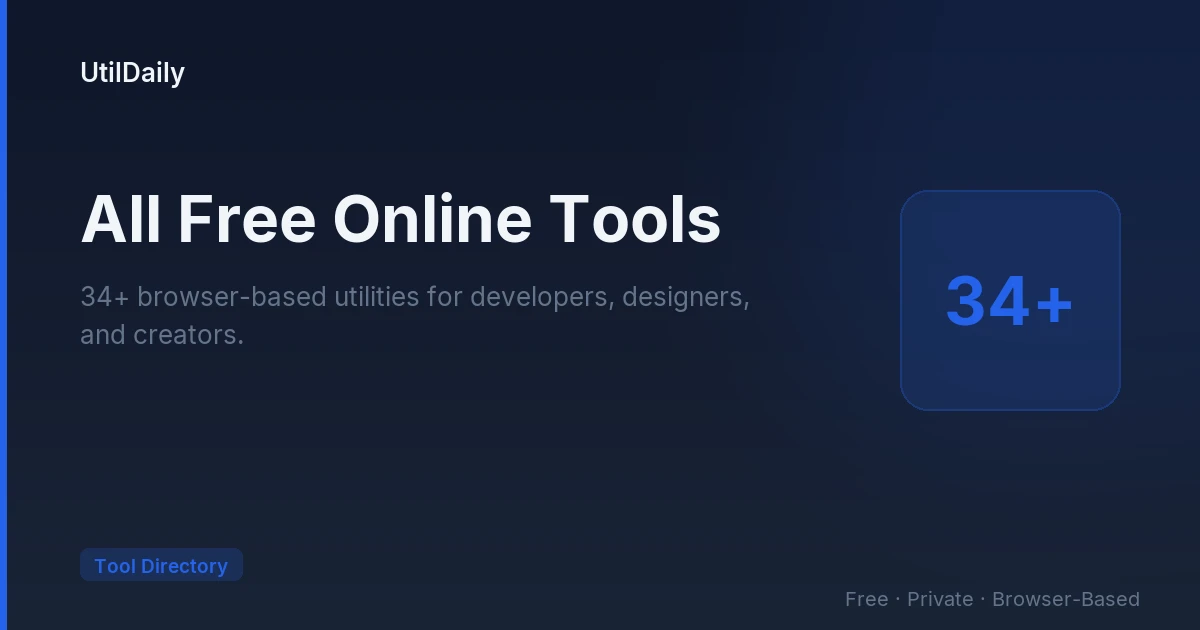 Free Online Tools — Formatters, Encoders & More | UtilDaily