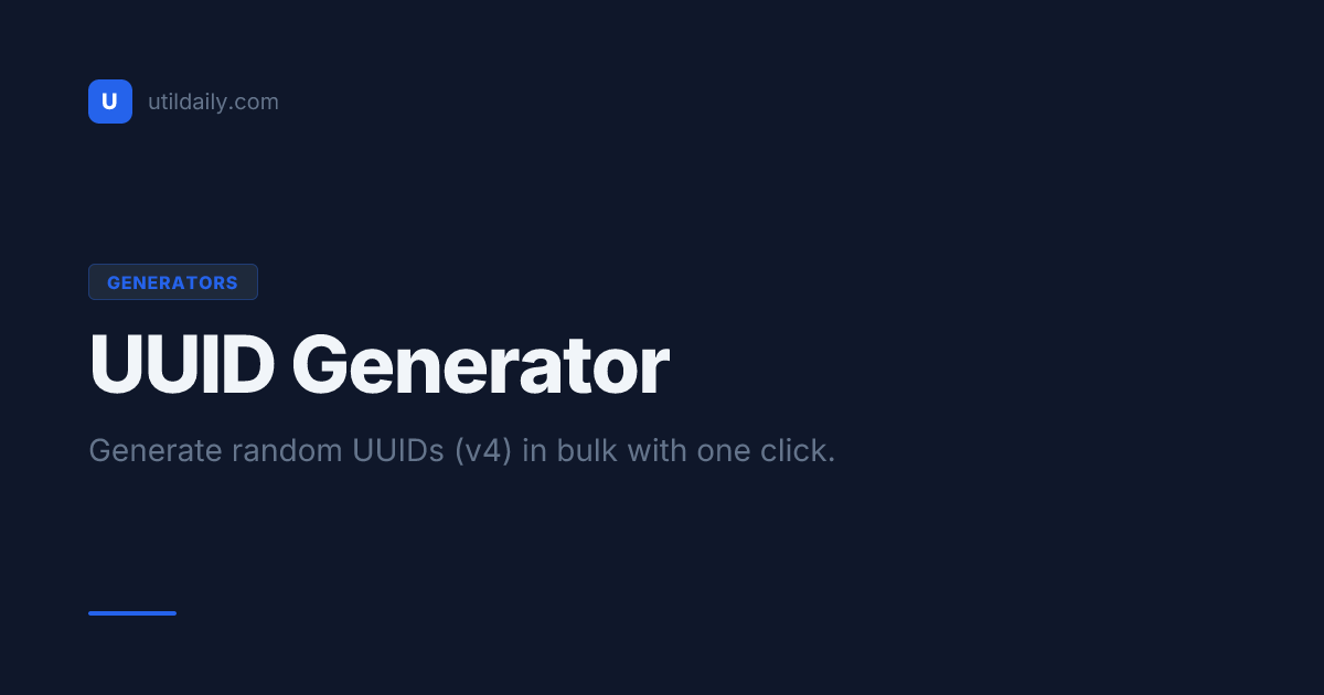 UUID Generator — Generate UUID Online Free (v4 & GUID) | UtilDaily